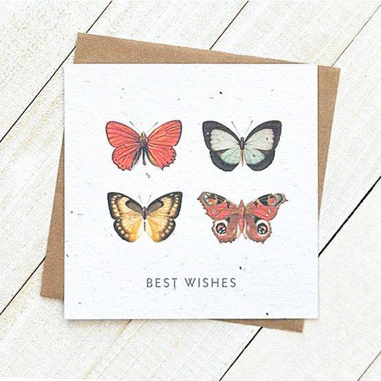Best Wishes Butterflies Plantable Greeting Card