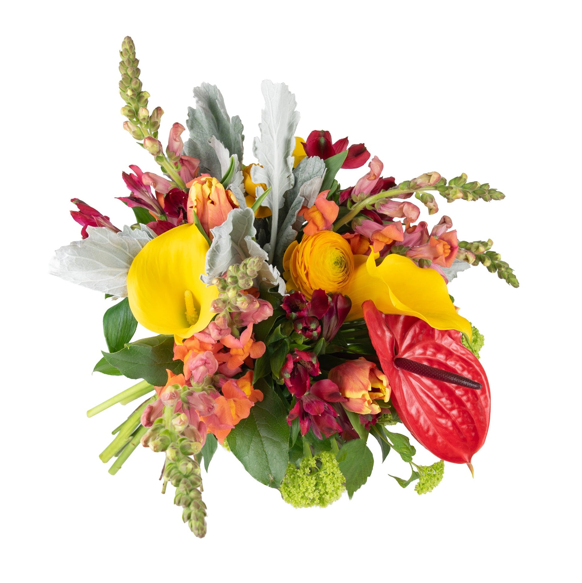 Red-Orange-Yellow Seasonal Fresh Flowers - Bouquets & Vase Arrangements