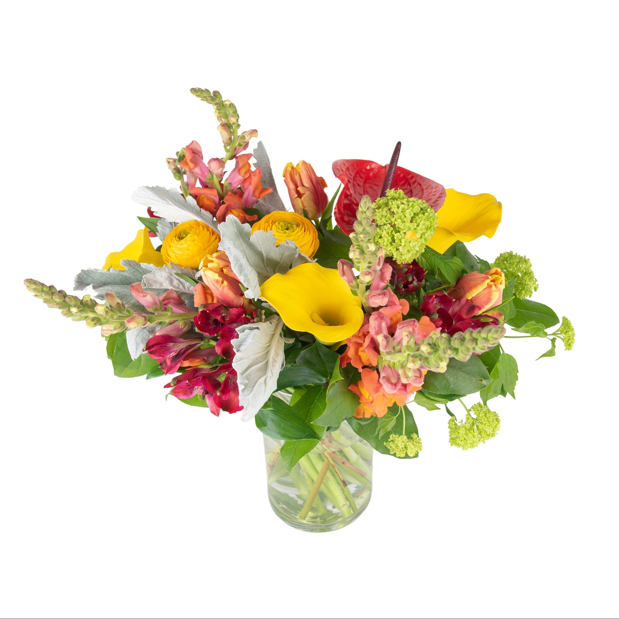 Red-Orange-Yellow Seasonal Fresh Flowers - Bouquets & Vase Arrangements
