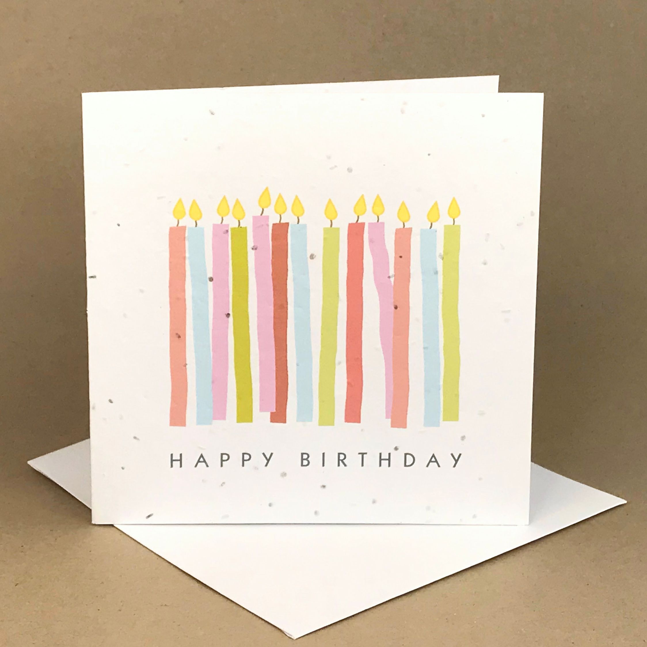 Happy Birthday Candles Plantable Greeting Card