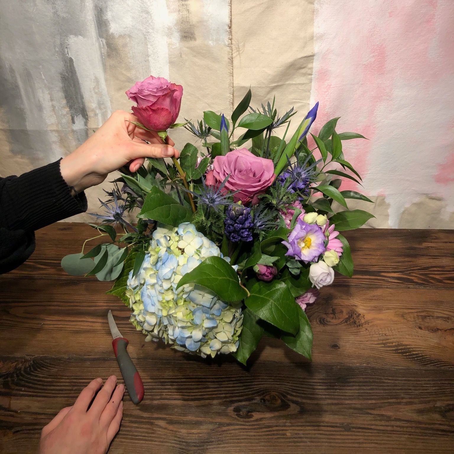 DIY Vase Organic Fresh Flowers Arrangement Workshop Toronto Toronto