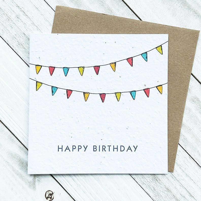Happy Birthday Bunting Plantable Greeting Card