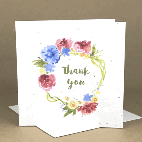 Thank You Organic Fresh Flowers Wreath Plantable Greeting Card Toronto