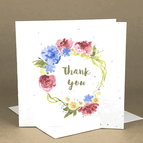 Thank You Flower Wreath Plantable Greeting Card