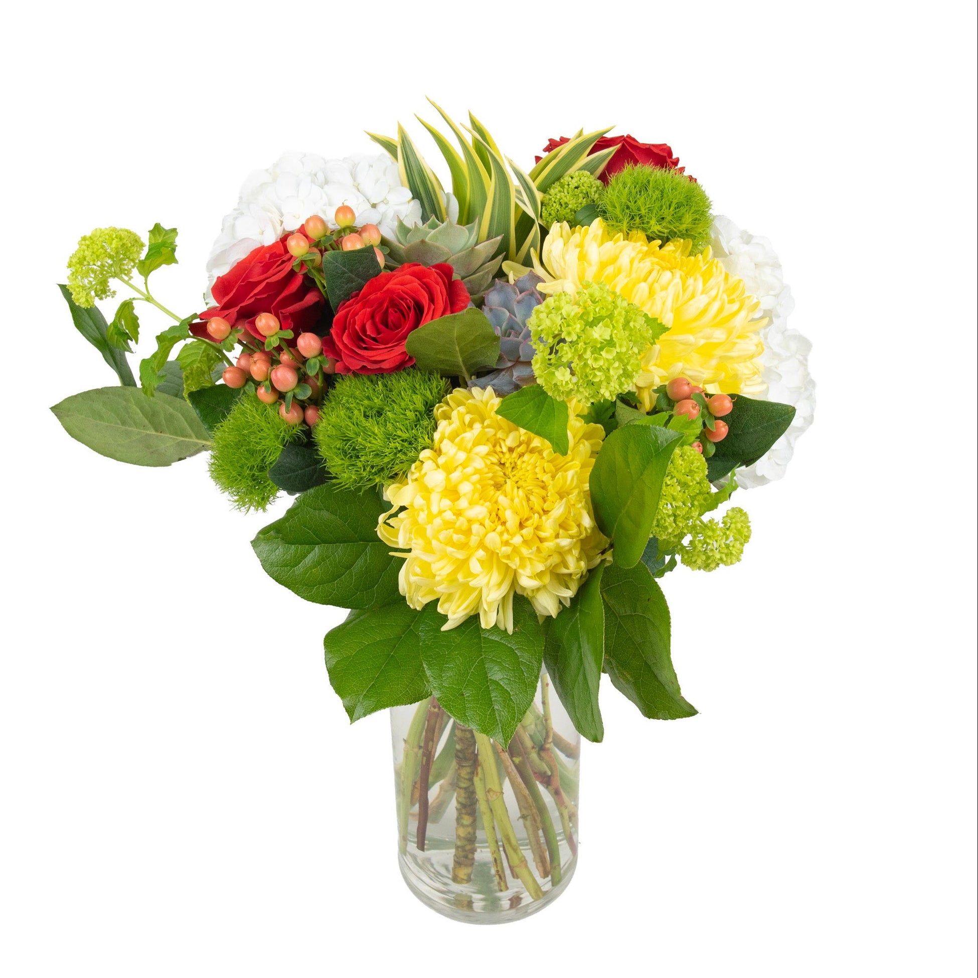 Mixed Fresh Flowers with Echeveria - Bouquets & Vase Arrangements
