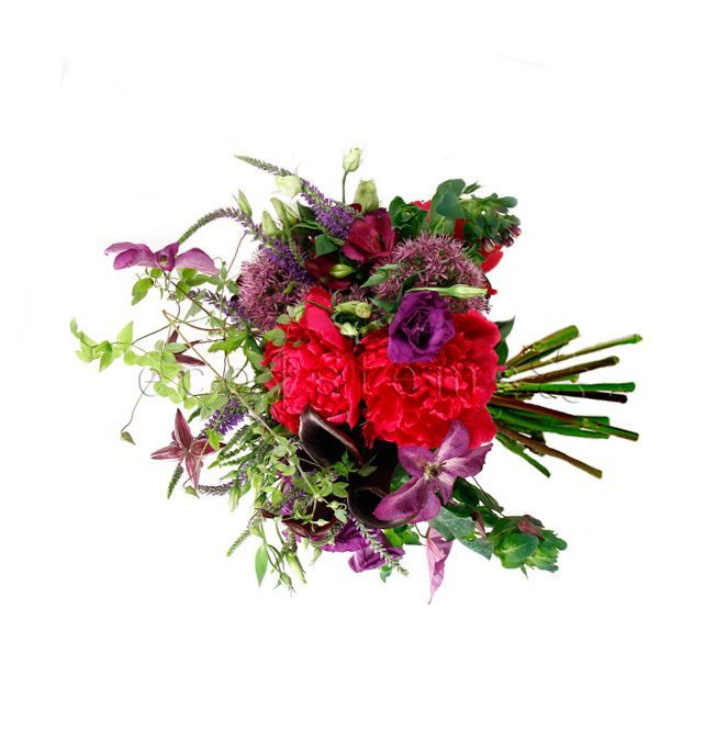 Purple-Fuchsia Seasonal Fresh Flowers Arrangement Toronto