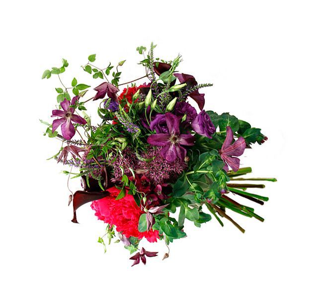 Purple-Fuchsia Seasonal Fresh Flowers Arrangement Toronto