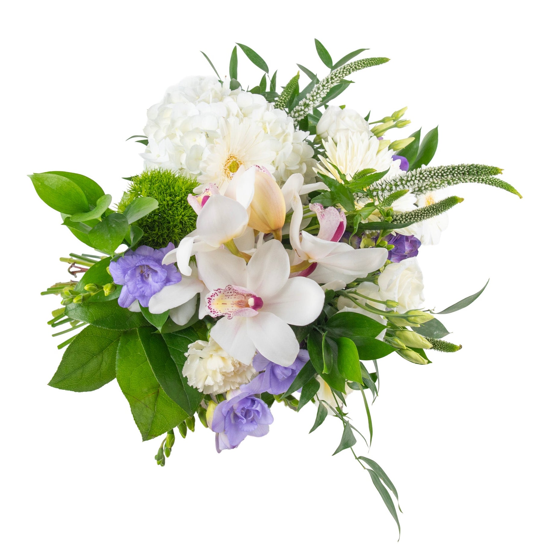 Purple-White-Green Seasonal Fresh Flowers - Bouquets & Vase Arrangements