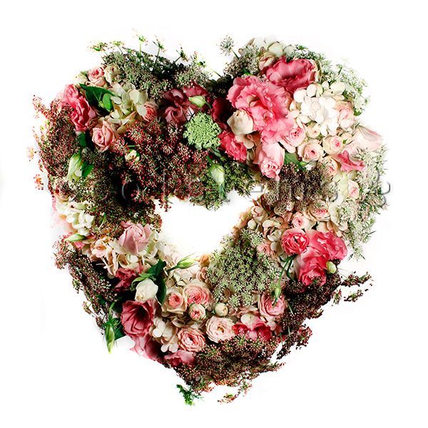 Sympathy Heart Seasonal Funeral Organic Fresh Flowers Arrangement Toronto