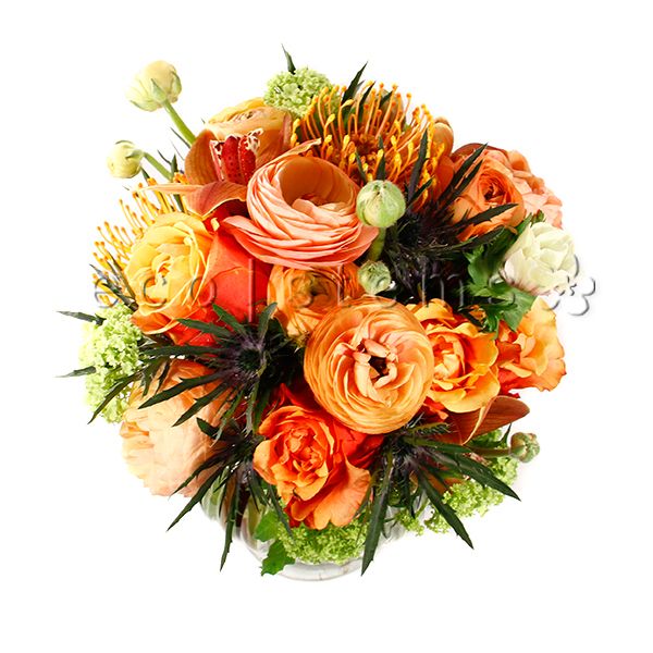 Orange Seasonal Fresh Flowers Arrangement Toronto