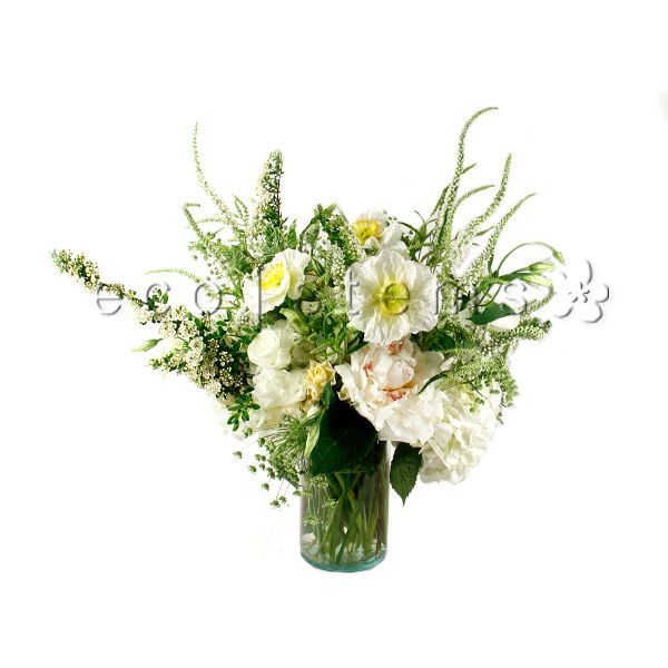White Seasonal Fresh Flowers Arrangement Toronto
