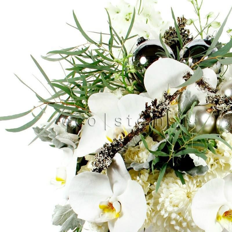 Silver Shimmer Christmas Fresh Flowers Centrepiece Toronto