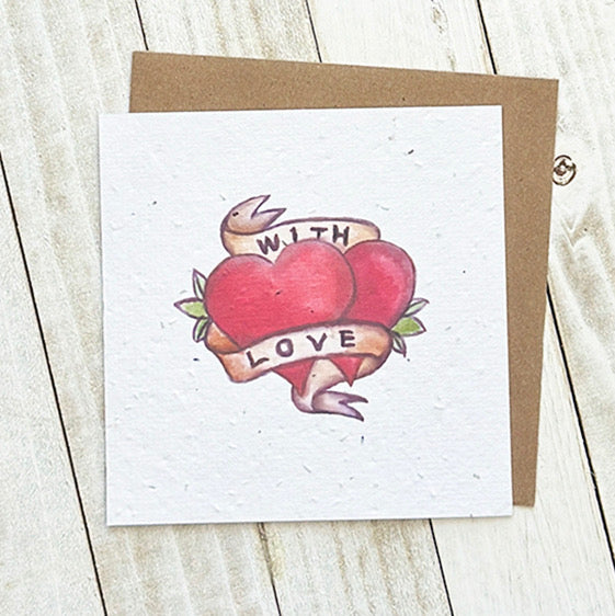 With Love Tattoo Plantable Greeting Card