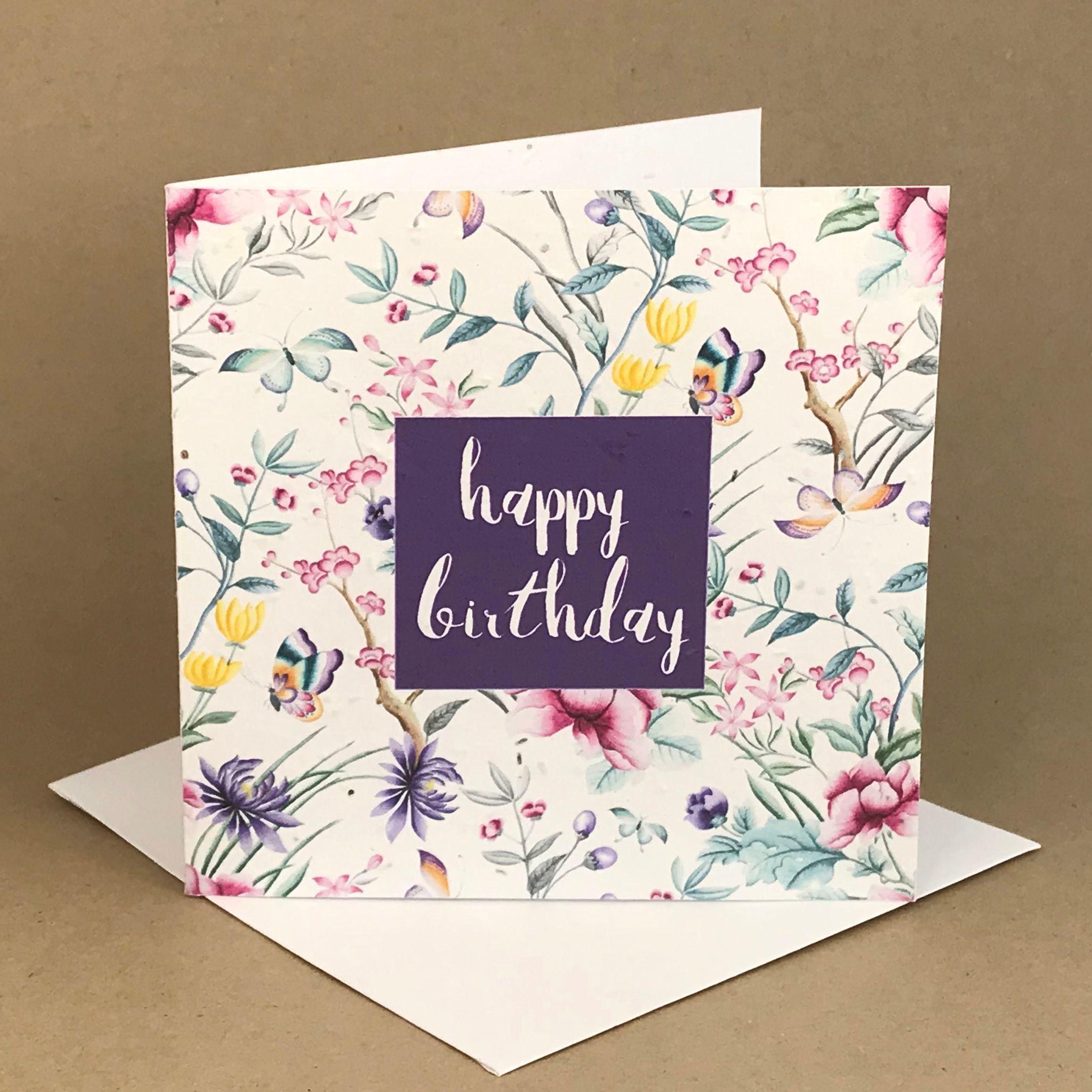 Happy Birthday Organic Fresh Flowers Wall Plantable Greeting Card Toronto Ontario Delivery