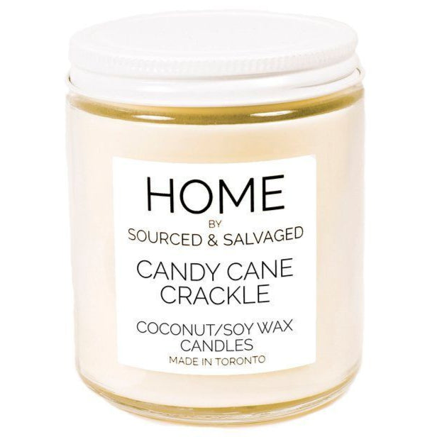 Candy Cane Crackle Coconut & Soy Wax Candle 8oz Toronto Ontario Delivery