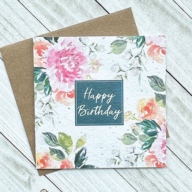 Happy Birthday Peonies Plantable Greeting Card Toronto Ontario Delivery