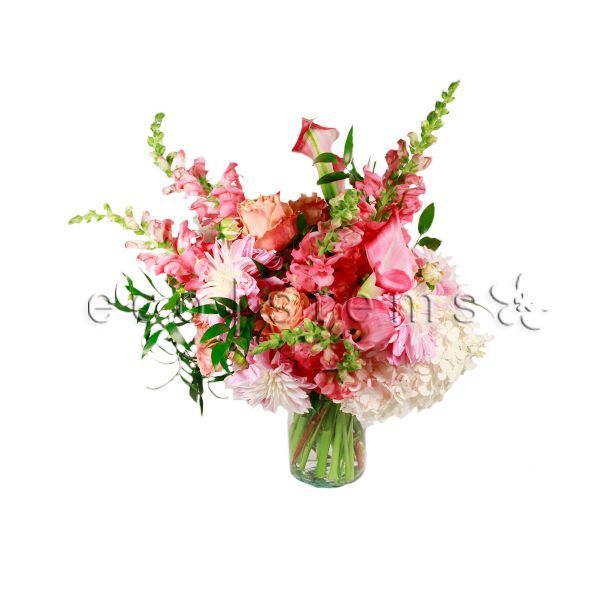Pink Seasonal Fresh Flowers Arrangement Toronto Ontario Delivery
