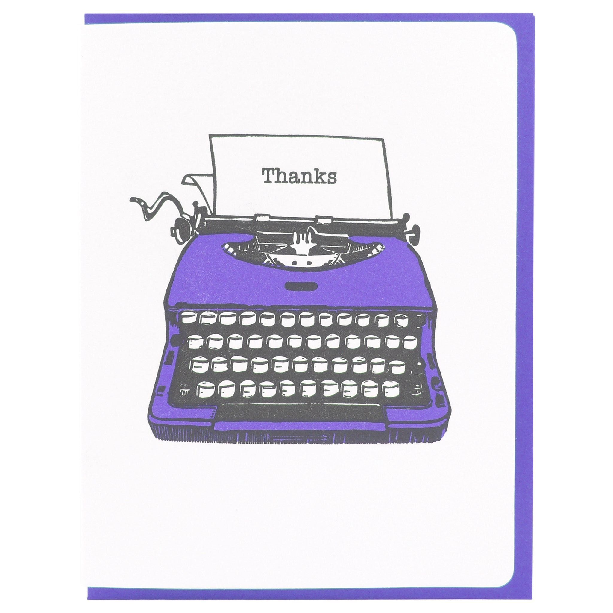 Thanks Typewriter Greeting Card Toronto Ontario Delivery
