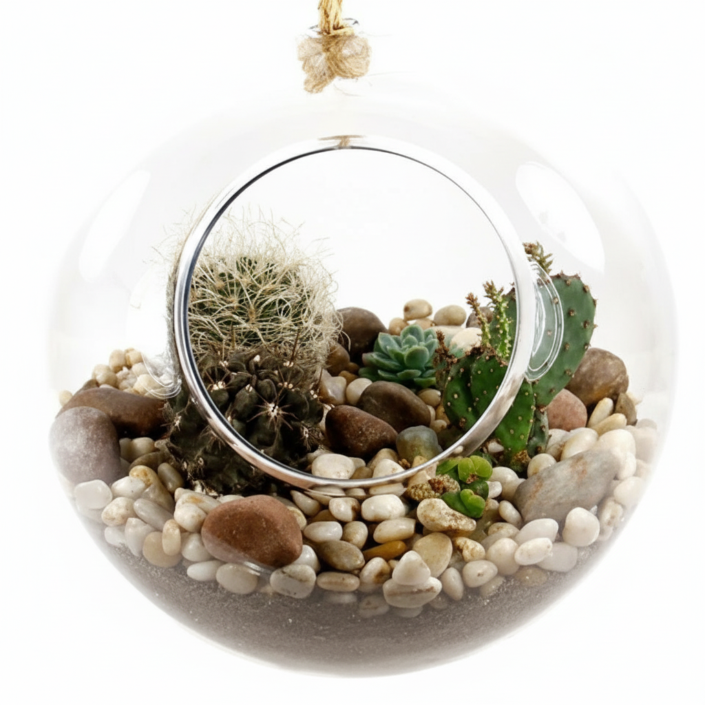 Hanging Globe Desert Glass Terrarium
