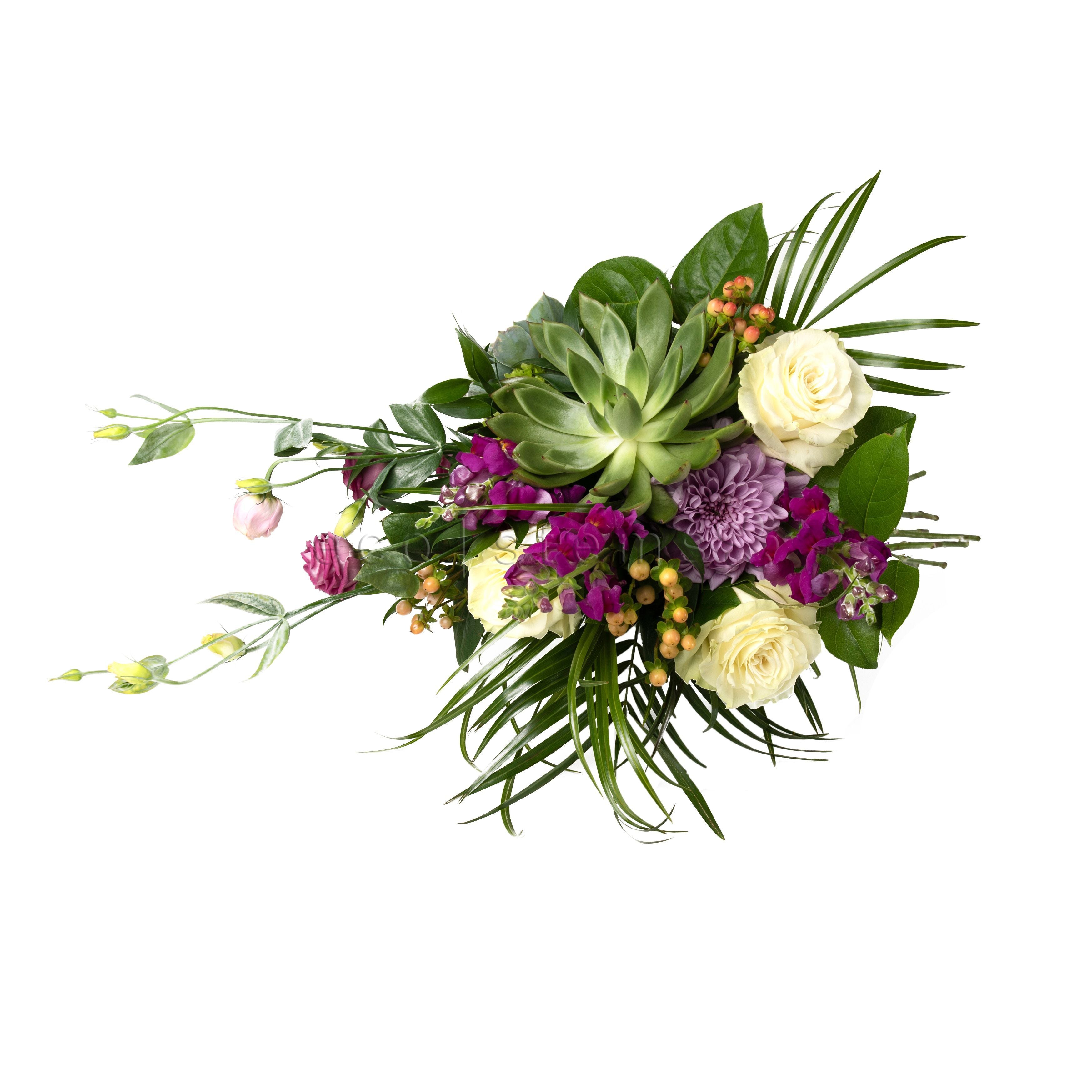 Mixed Fresh Flowers with Echeveria -Bouquets & Vase Arrangements
