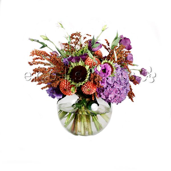 Mixed Seasonal Vase Fresh Flowers Arrangement Toronto Ontario Delivery