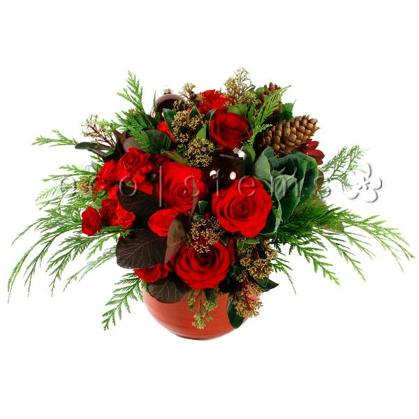 Festive Fire Fresh Flowers Centrepiece Toronto Ontario Delivery