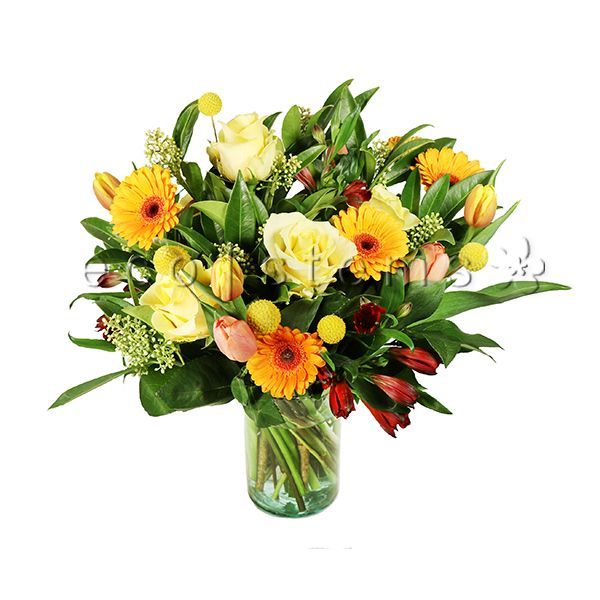 Red-Orange-Yellow Seasonal Arrangement Toronto Ontario Delivery