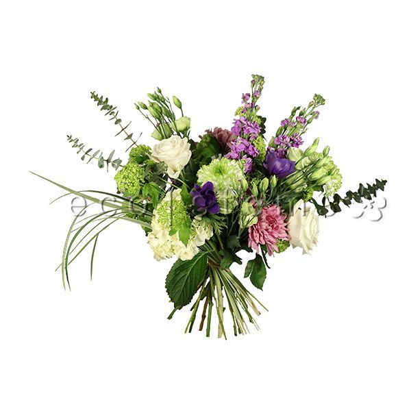 Purple-White-Green Seasonal Fresh Flowers -Bouquets & Vase Arrangements