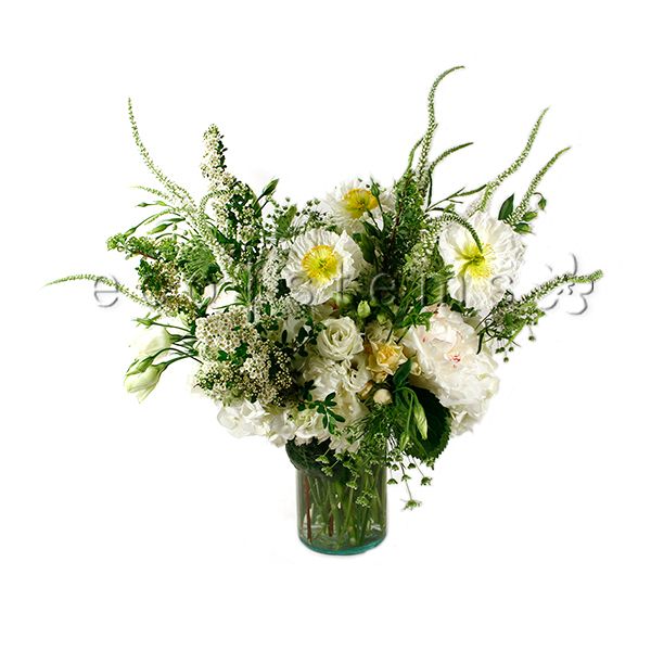 White Seasonal Fresh Flowers Arrangement Toronto Ontario Delivery