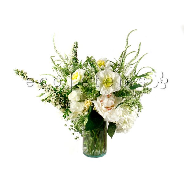 White Seasonal Fresh Flowers Arrangement Toronto Ontario Delivery
