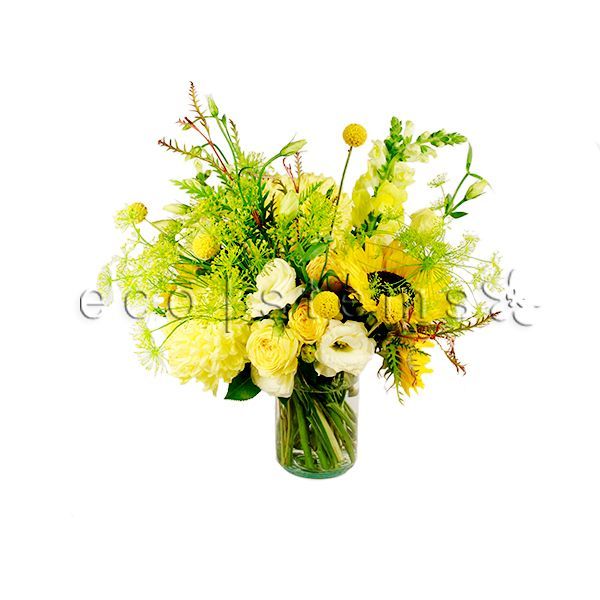 Yellow Seasonal Fresh Flowers Arrangement Toronto Ontario Delivery